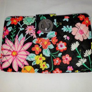 Vera Bradley Tangerine Twist RFID Turnlock Wallet Clutch Organizer Clear ID NWOT